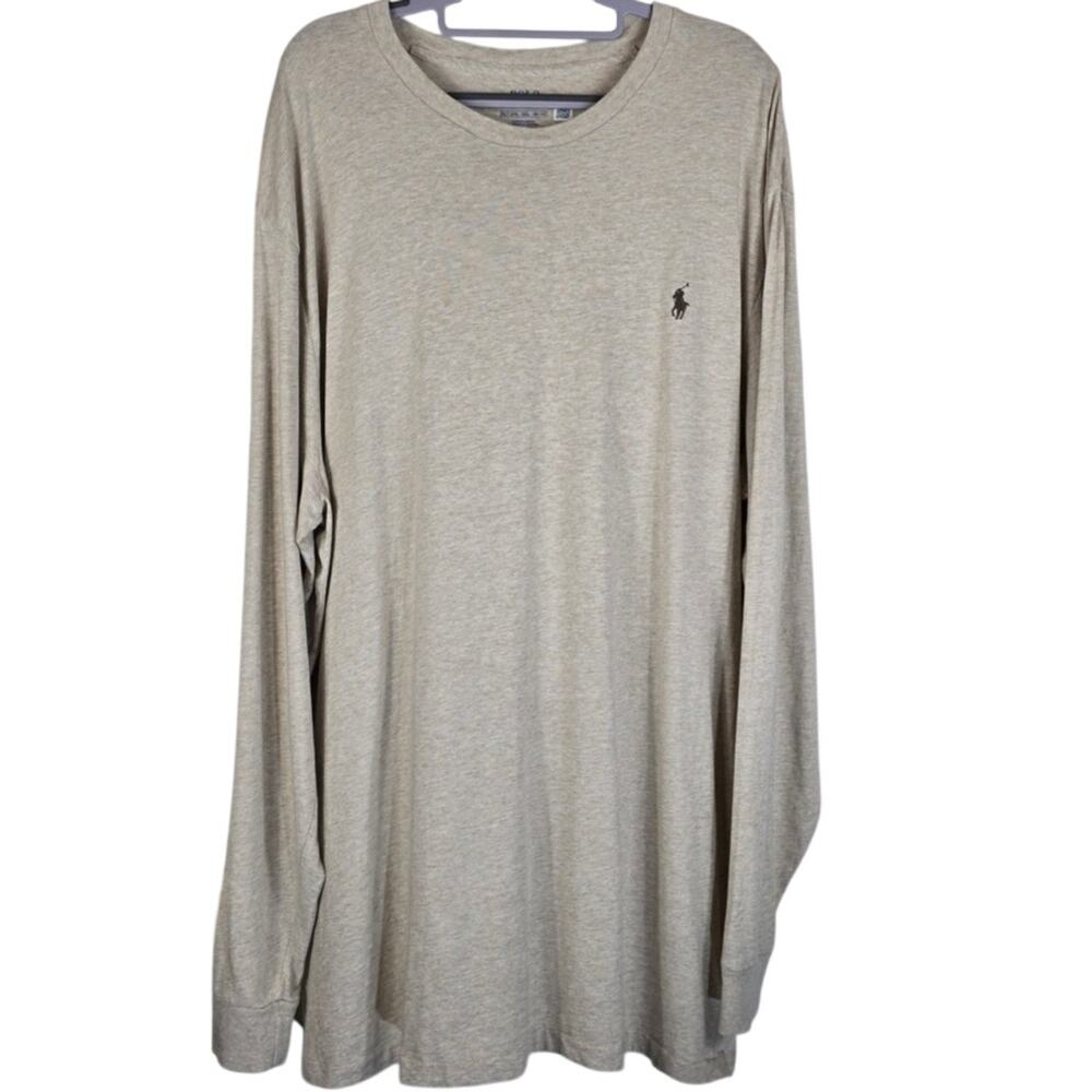 Polo Ralph Lauren Heathered Tan Soft 100% Cotton Long Sleeve Men's Shirt 2XLT